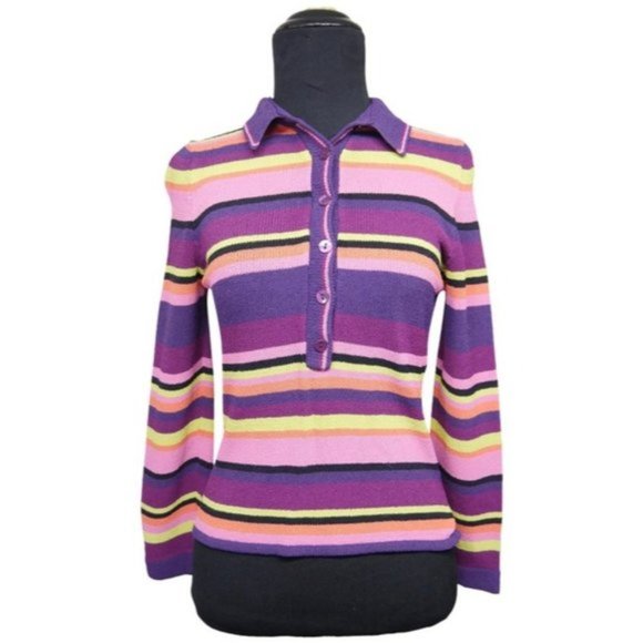Ball of Cotton Handloomed Striped Sweater S - Picture 1 of 6
